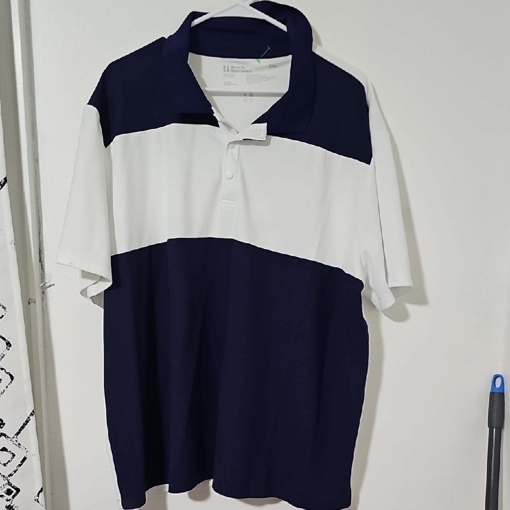 Sports Illustrated Swim Navy and White Polo Shirt